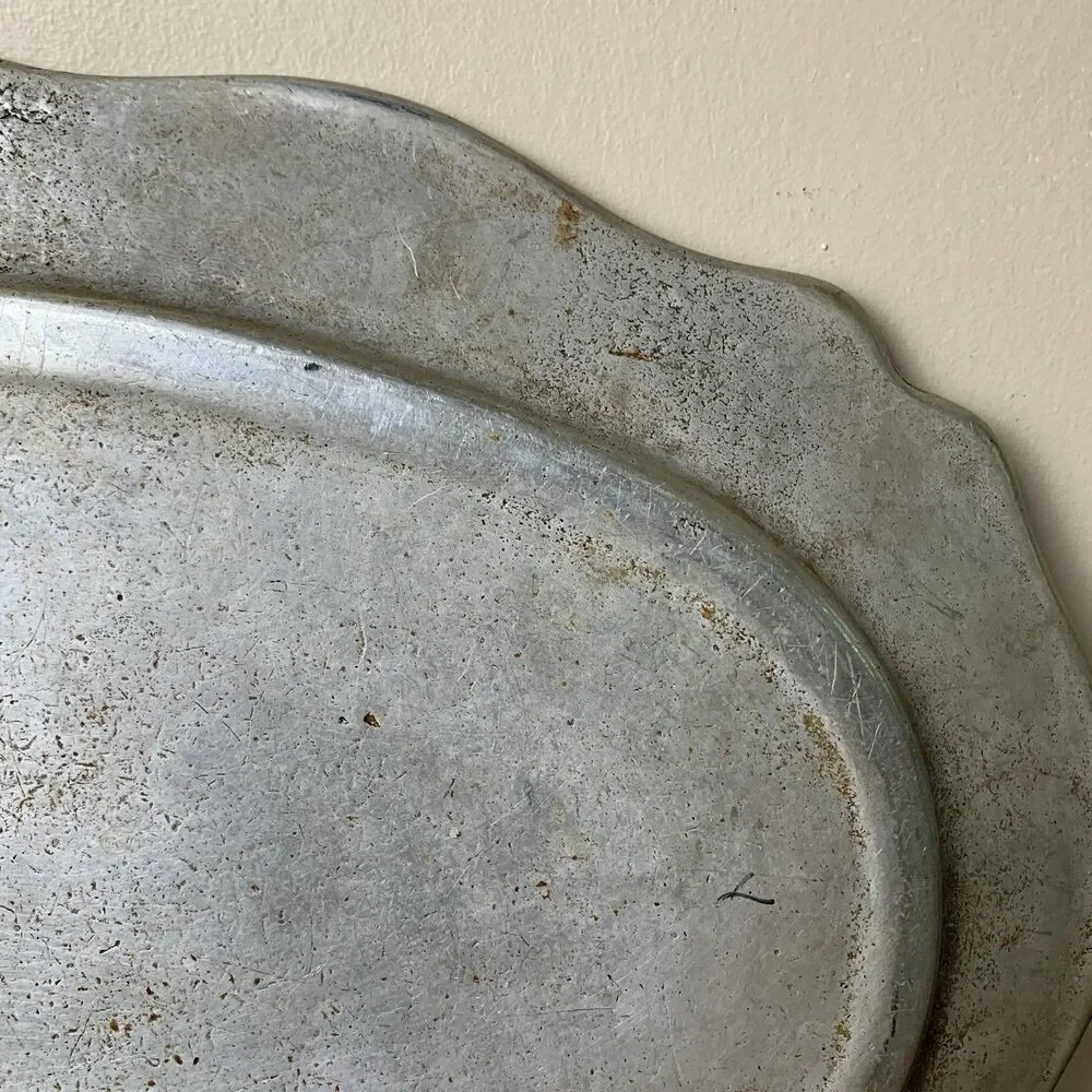 Vintage Oneida Cambridge Colonial Pewter Oval Serving Platter 18